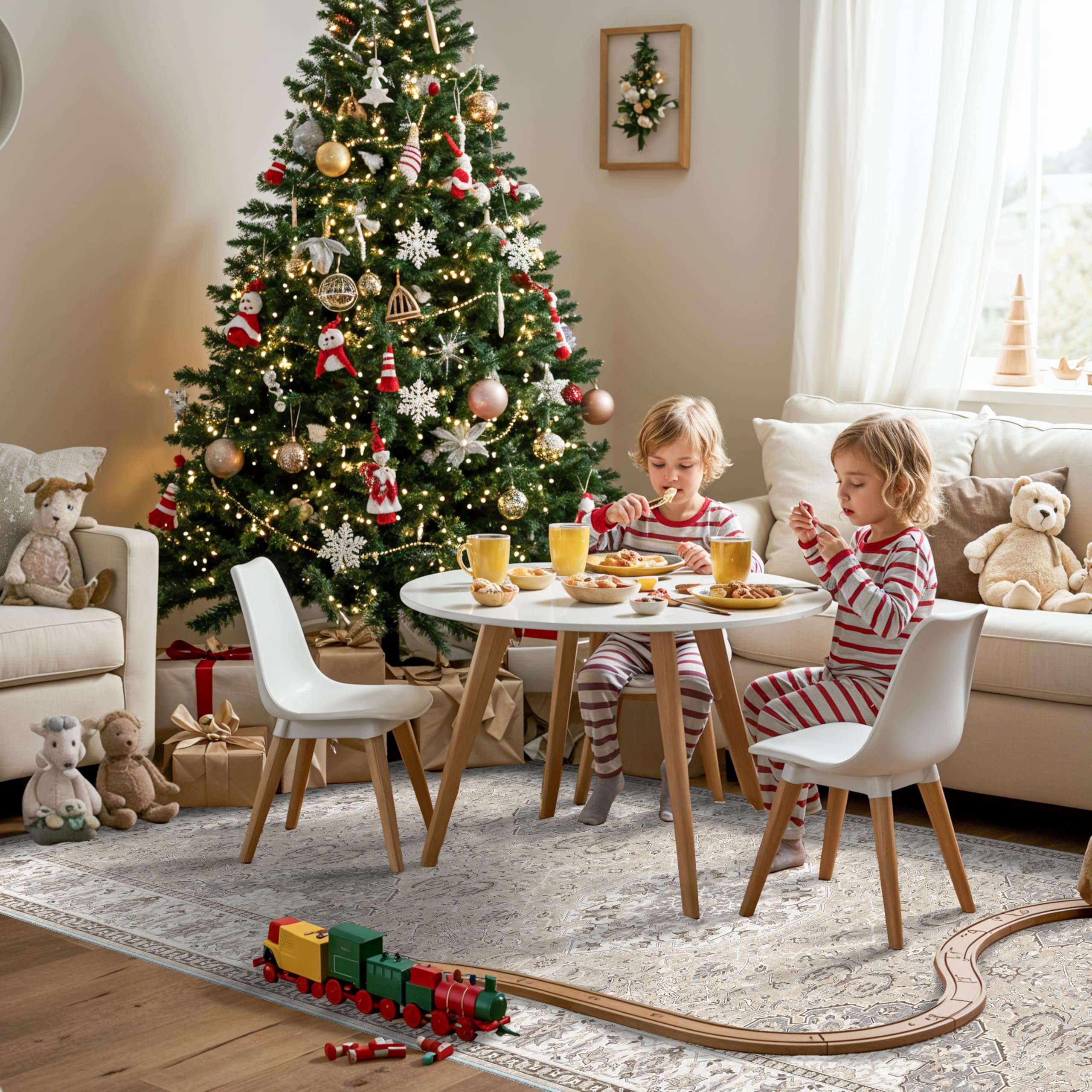 Photo 1 of 4x10 Hallway Wide Runner Rug: Washable Oriental Soft Area Rug for Living Room Bedroom Stain Resistant Low Pile Carpet for Entryway Ktichen Thin Non Slip Floor Mat for Bathroom Dining Room(Beige,4x10)