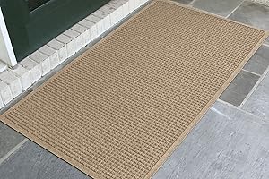 WaterHog Fashion Commercial-Grade Entrance Mat, Indoor/Outdoor Charcoal Floor Mat 5' Length x 3' Width, Camel by M+A Matting