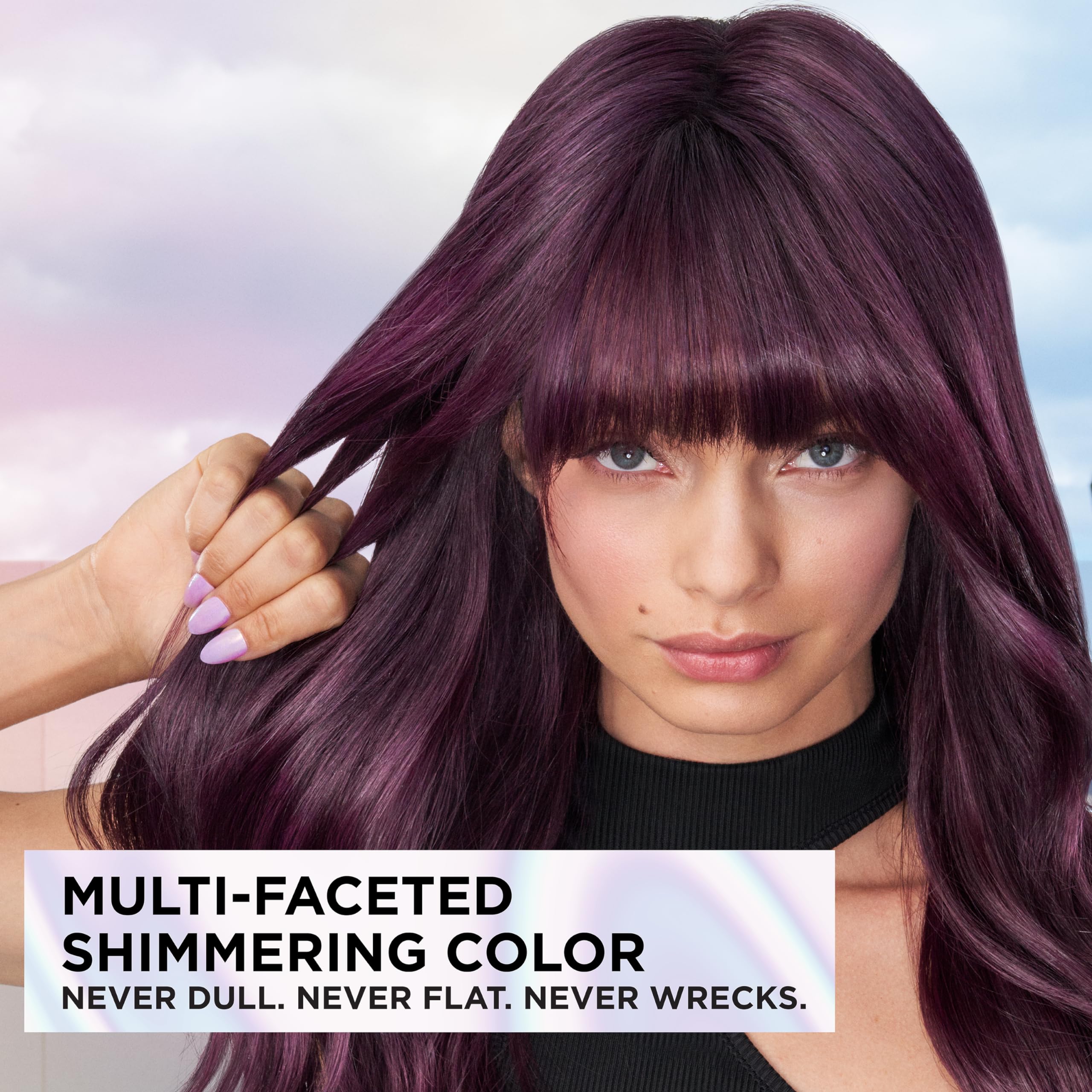 L'Oreal Paris Feria Multi-Faceted Shimmering Permanent Hair Color Hair Dye, V48 Violet Vixen (Intense Medium Violet)