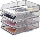 EXERZ Mesh Paper Sorter 4 Pack Desk Organizer A4 File Holder