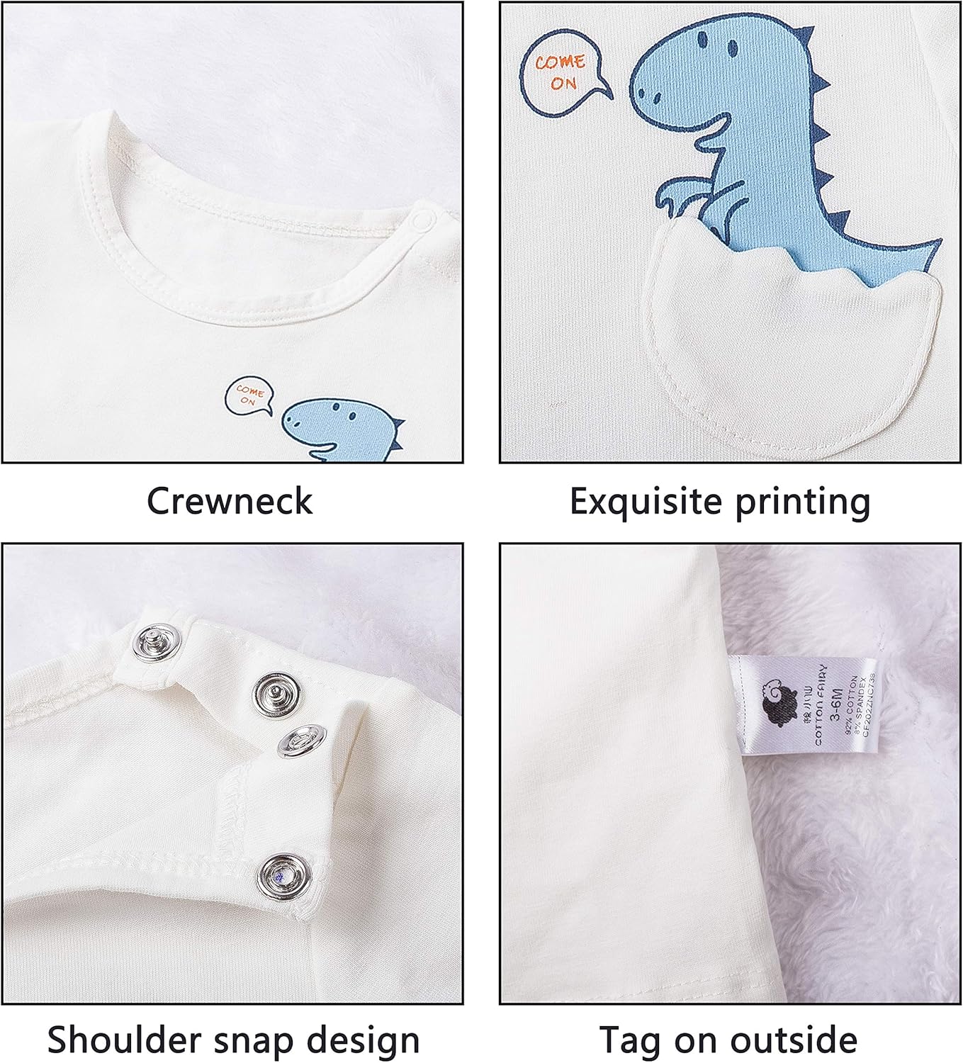 COTTON FAIRY Baby Boy 7 Pack Short Sleeve Crew Tees T-Shirts: Clothing