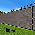 LOVE STORY 5'x84' Fence Privacy Screen Outdoor Mesh Fencing Covers Screen Fence Wind Block with Grommets for Patio Garden Wall Backyard,Brown (We Make Custom Size)