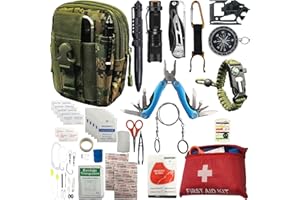 ALERTOA Survival Kit - All-in-One Survival Gear and Supplies for Camping, Hiking, Hunting, and Car Emergencies - Essential Tools, Great Gift for Men, Fathers, Boyfriends, Boys, Dads and Scouts