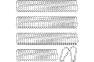 AFROX 200PCS M4 Spring Snap Hook Carabiner, 1.57 Inch Small Carabiner Clip, Heavy Duty Galvanized Steel Spring Clip, Quick Link Key Chain for Swing Hammock Gym Outdoor, 120LBS Holding Capacity