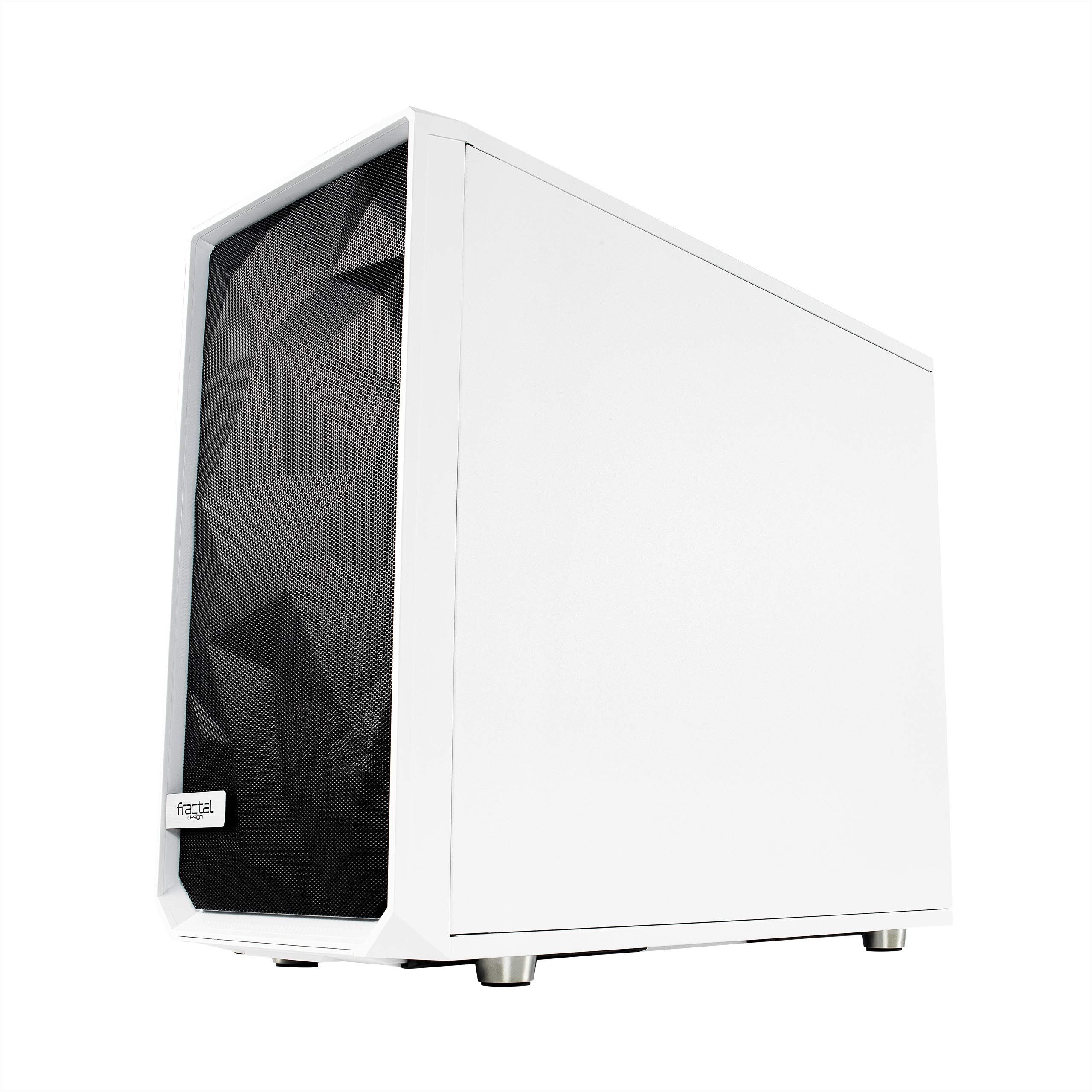 Fractal Design Meshify S2- Mid Tower Computer Case- Airflow/Performance- 3X Silent Fans and Nexus Hub Included- PSU Shroud- Modular Interior- Water-Cooling Ready- USB Type C- White Tempered Glass