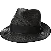 Stetson Men's Latte Florentine Milan Straw Hat, Black, 7.5