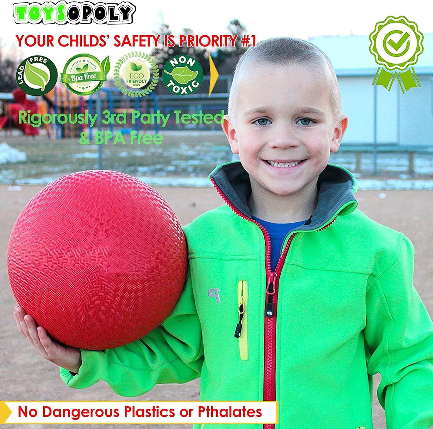 Premium Playground Balls 13 inch Best Bouncy Dodge Ball, Handball, Kickball Four Square for Boys Girls Adults. Exercise Yoga Balls Workout Therapy Fitness Pilates Balance + Pump : Sports & Outdoors
