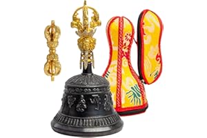 Large Tibetan Buddhist Meditation Alter Pray Singing Bell and Dorje Set - Himalayan Bazaar