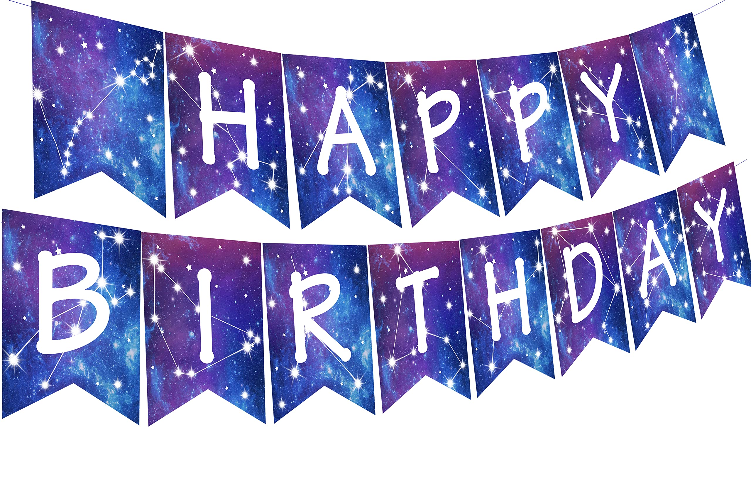 Galaxy Happy Birthday Banner for Girl - Space, Astrology Party Decorations Planet Starry Sky Themed Party Supplies for Solar System Themed Birthday Party, Nebula Bunting Decor