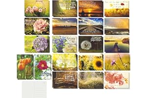 BEST PAPER GREETINGS Paper Junkie Juvale Bible Verse Postcards - 4 x 6 In, 40 Count, 20 Designs, Multicolor - Christian Post Cards for Mailing Scripture - Inspirational Quote Postcards