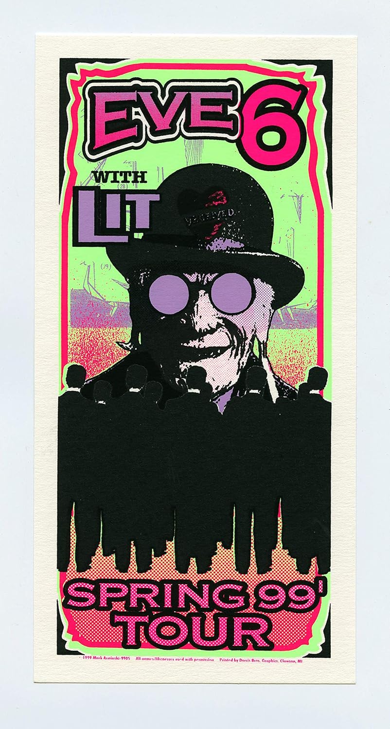 Eve 6 Handbill Spring Tour 99 W Lit At Amazon S Entertainment Collectibles Store Eve 6 Handbill Spring Tour 99 W Lit At Amazon S Entertainment Collectibles Store