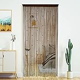 YaoYue Beaded Curtain Door String Curtains for Doorway Tassels Beads Hanging Fringe Hippie Room Divider Window Hallway Entrance Wall Closet Bedroom Privacy Decor (39×79in/100×200cm, Coffee)