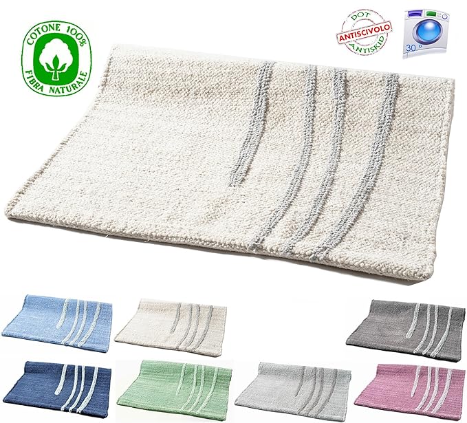 Amazon.de: Teppich aus Baumwolle, waschbar, Wellendesign, für