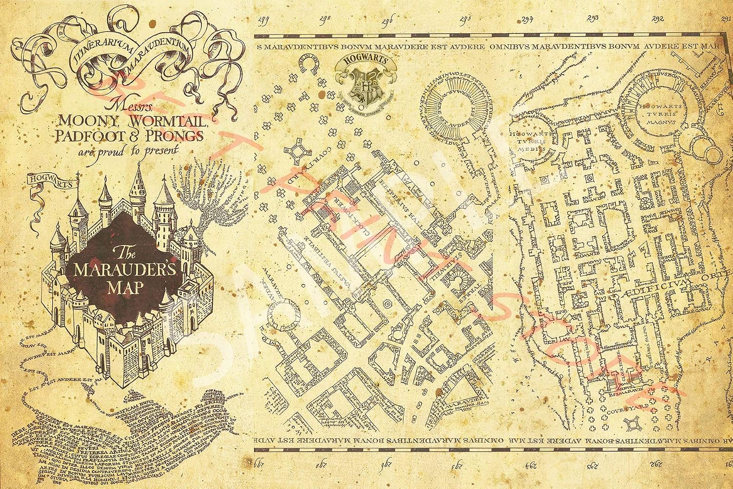 Candela Ufficiale Harry Potter - Mappa Del Malandrino (Marauder's Map), Cera Di Soia, 30 Ore