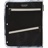 Five Star Pencil Pouch, Pen Case, 3-Pocket Zipper Pouch, Fits 3-Ring Binder, Storage Organizer for Classroom Supplies Earbuds Chargers Cables Makeup, Black/Grey (506420A-ECM)