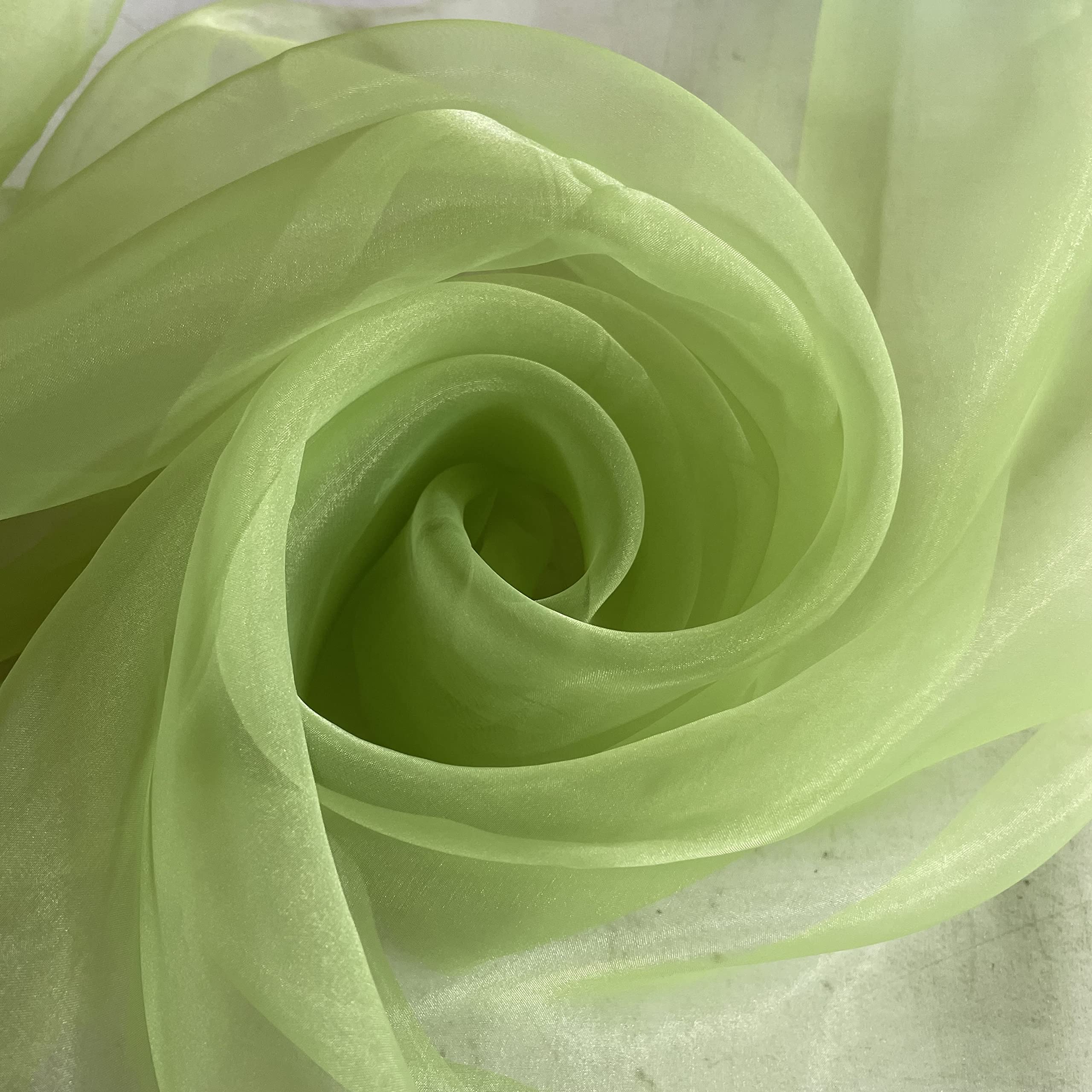 Megachest 145CM Wide Soft Organza Dress Fabric Fancy Costumes Decorations 50 Colors(Jade Lime, 5 Meters)