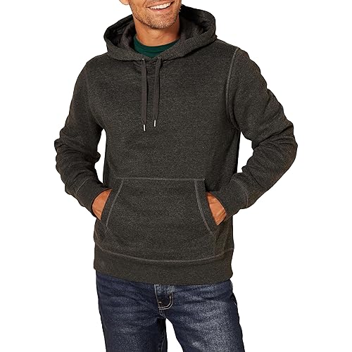 Amazon Essentials Men's Pullover Sweatshirt Hoodie, Big & Tall Options Available, Charcoal Heather, XXL