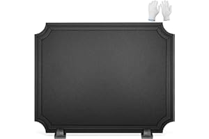 INNO STAGE 22 Inch Fireback for Fireplace- Iron Fireplace Back Plates with Feet, Fireplace Wall Protection, Fireplace Heat Reflect, Black