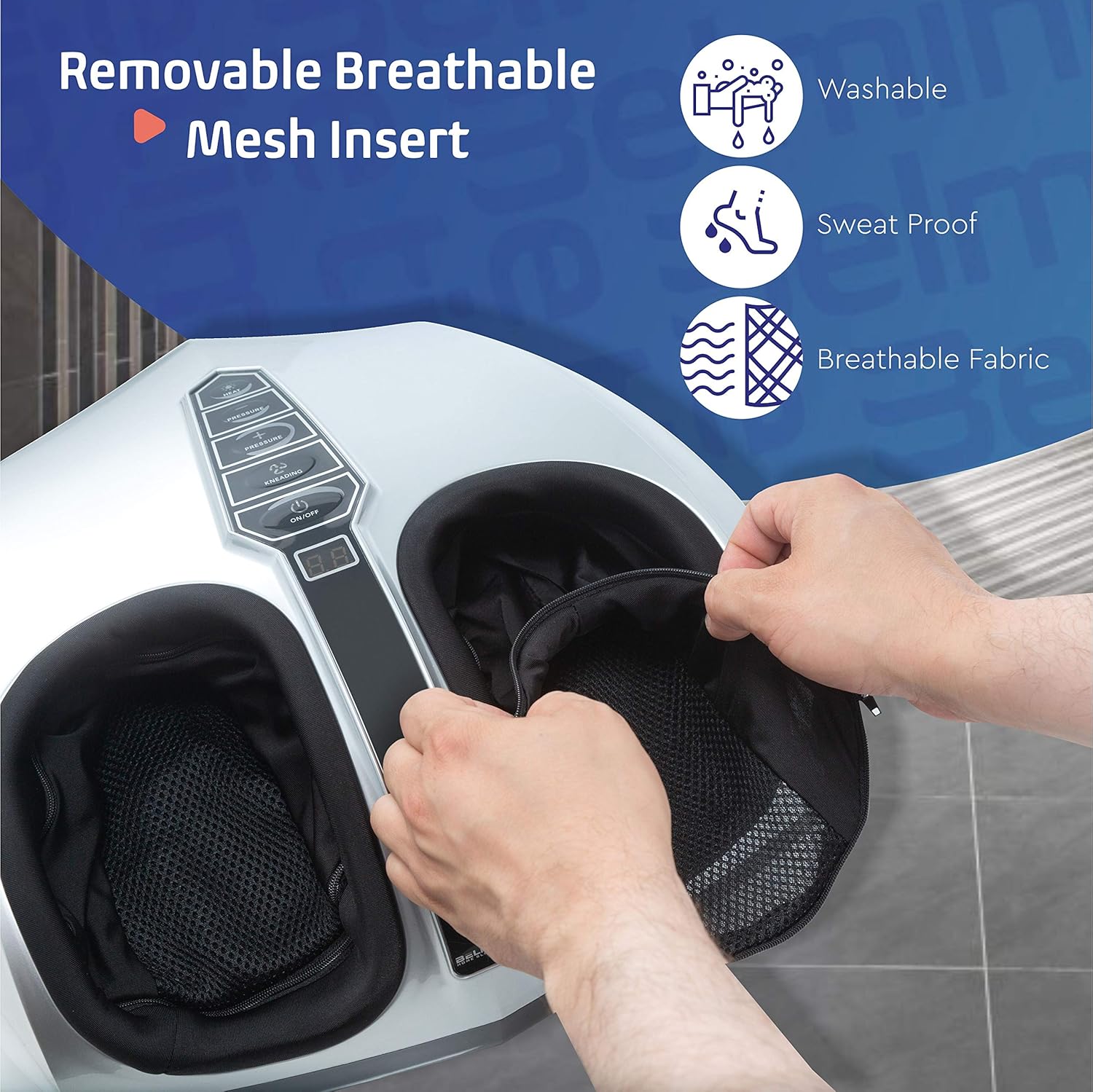 Belmint Shiatsu Foot Massager with Heat - Multi Setting Electric Feet Massager with Deep Kneading Massage Therapy and Air Compression - Delivers Relief for Tired Muscles and Plantar Fasciitis: Health & Personal Care