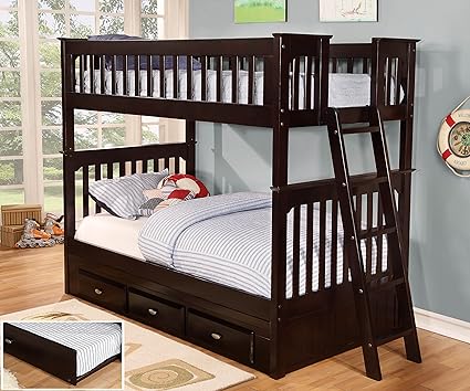 Amazon.com: American Furniture Clics Bunk Bed, Twin Over Twin ...