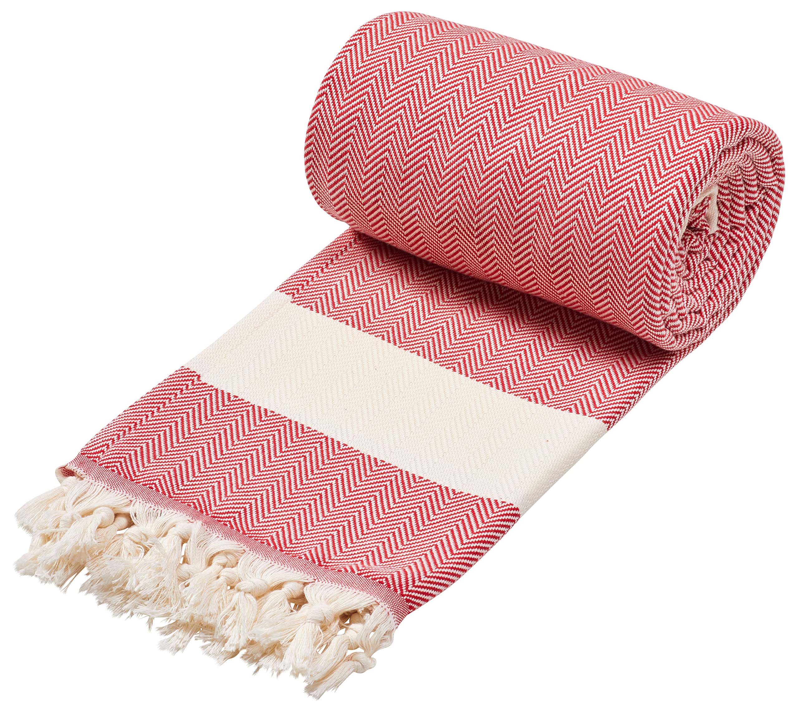 Sowel® XXXL Hammam Towel, Beach Towel, Fouta, 100% Cotton, 200 x 240 cm, Red