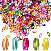 400Pcs/Lot New 0.15 x 0.31inch Oat Rice Shape Beads Oval Loose Beads with 0.05inch Hole for Jewelry Making, MultiColor Imitation Long Fresh Water Pearls Art Crafts Decoration for DIY Bracelet Necklace