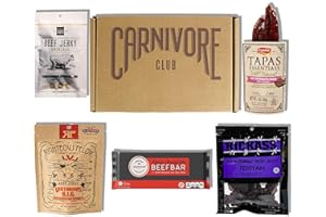 Carnivore Club Beef Jerky Box - Delicious Jerky and Meat Sticks Sampler - 4 to 6 Meat Snacks Jerkygram - Meat Snack Sampler Gift Basket - Ultimate Gift For Meat Lovers