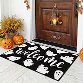 Halloween Ghost Door Mat Cute Boo Outdoor Front Welcome Doormat 20x32 Inch | Spooky Outdoor Welcome Mat Funny Ghost Doormat Non Slip Entryway Rug Halloween Decor for Indoor Outdoor