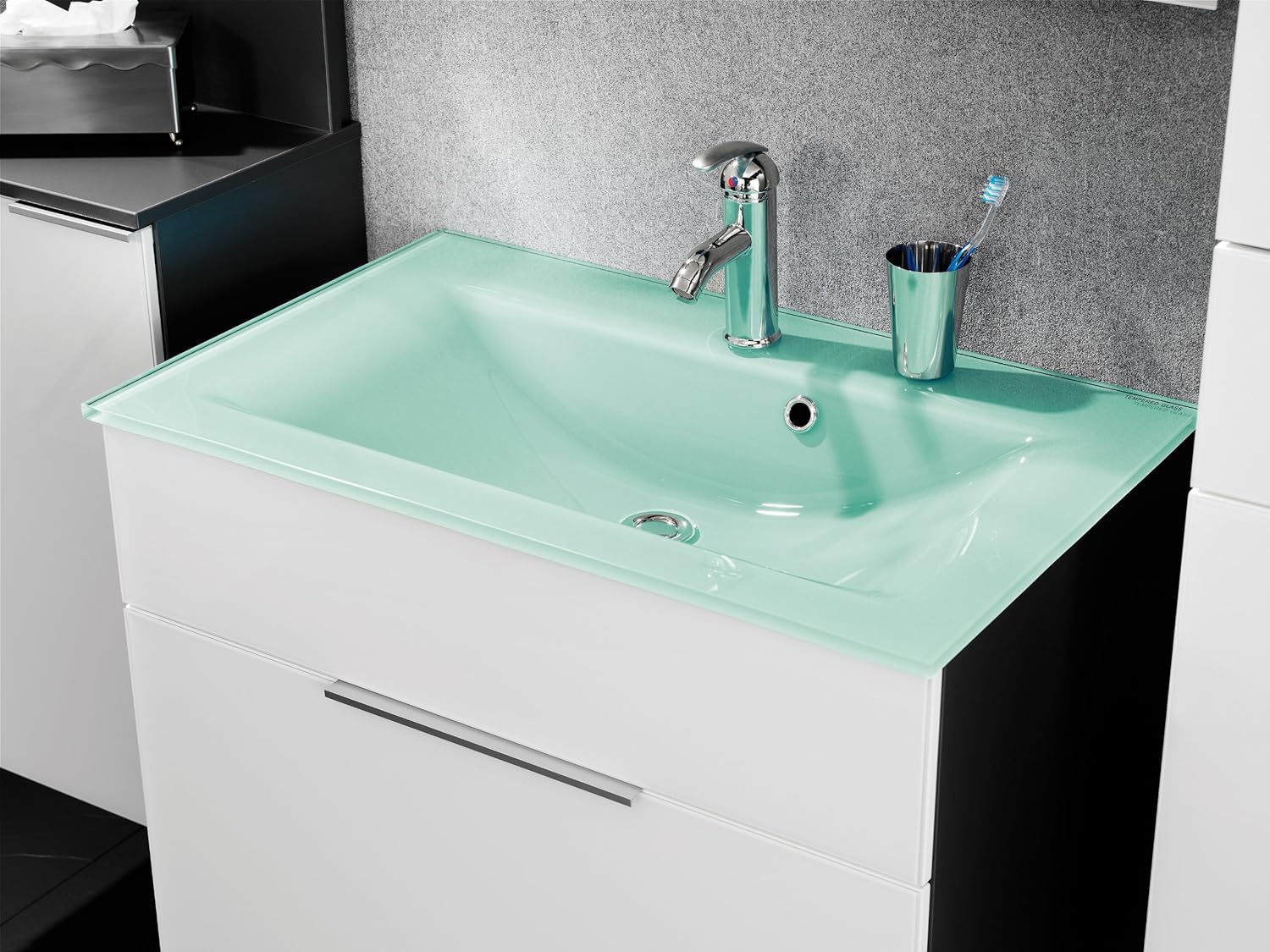 FACKELMANN Glasbecken Waschtisch Aus Glas Ma szlig e B X H X T Ca 80 X