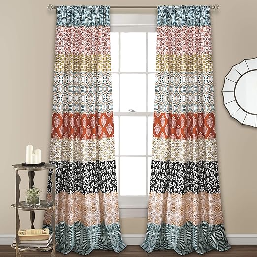 Amazon Com Lush Decor Turquoise And Orange Bohemian Stripe