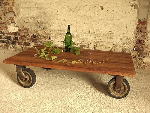 Tisch mit alten DDR Industrierollen, Industriedesign, Industrielook, Loft-Tisch, Couchtisch, Beistelltisch, Unikat, Handmade 