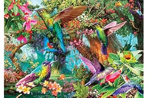 Buffalo Games - Hummingbird Garden - 500 Piece Jigsaw Puzzle with Hidden Images, Green