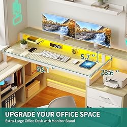 YITAHOME L Shaped Desk with 3 Drawers, 65" Corner