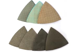 Z-Lion Diamond Triangular Sanding Pads 7 Pcs Set for Granite Marble Glass Sanding Polishing