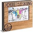 Pavilion Gift Company We People 67360 Picture Frame Memories are Made While Skiing 4x6 Picture Frame, Brown, Black