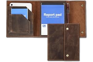 CataPurus Top Grain Leather 8.3" Padfolio Organizer for Men & Women, Retro Design Crafts, Multi-Functional Business Professional Portfolio Organizer for iPad Mini/Pen/A5/A6 Size Doc, Coffee 8.3 Inch