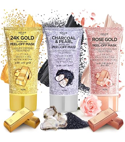 Amazon.com : AZURE Sparkling Peel-Off Masks Bundle - Rose Gold