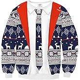 Arvilhill Mens Ugly Deer Xmas Sweatshirt 3D Graphic Print Hilarious Navidad Shirts Tacky Holiday Idea M