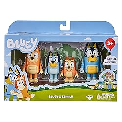 Bluey Family Figure Pack of 4, Robust Poseable