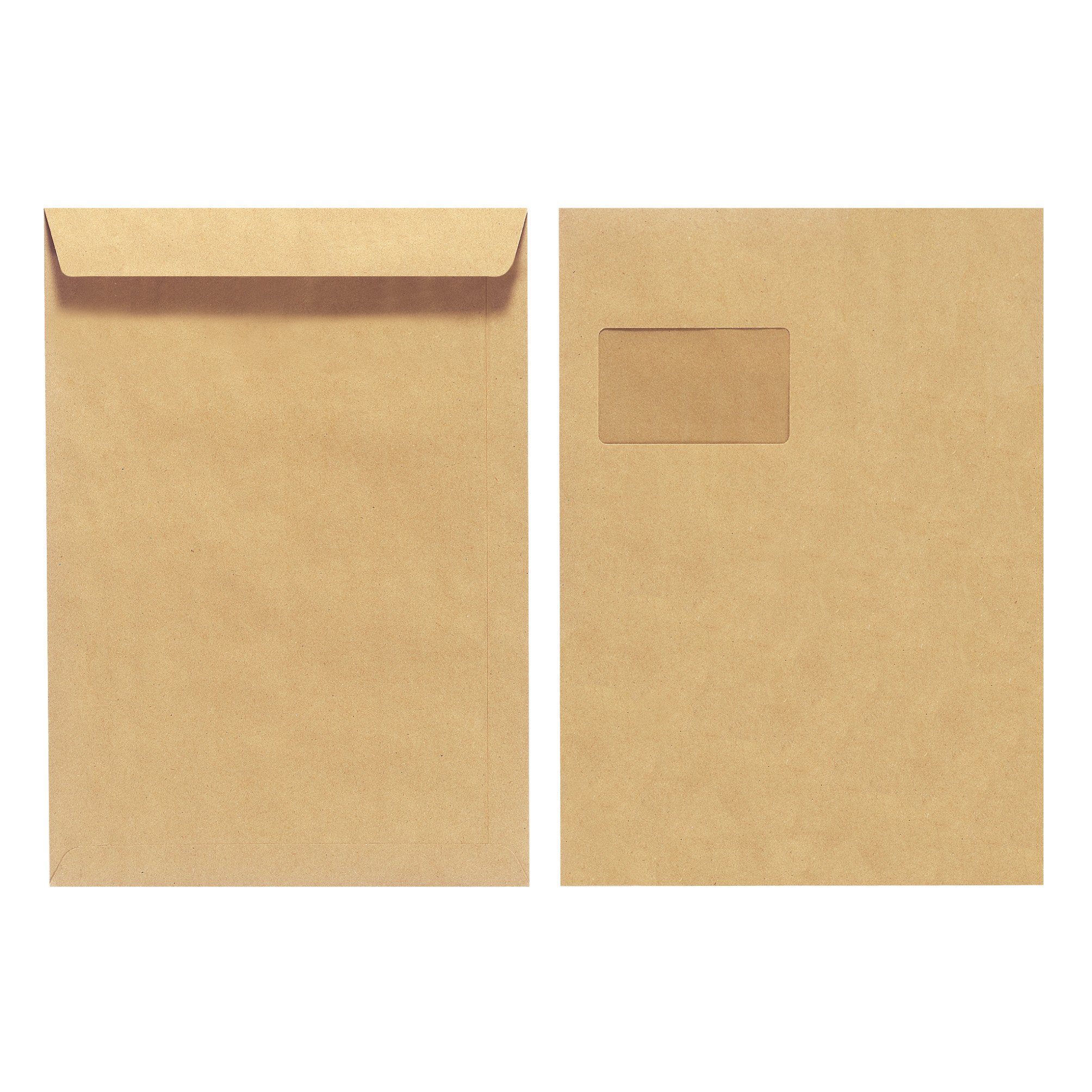 Herlitz Envelopes C4 90 g Wet Adhesive with Window Recycled Paper Blue Angel Pack of 10 Shrink-Wrapped Brown — image 1