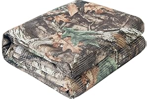 GRVCN Camo Burlap Cradle Mesh Fabric - 75D Camouflage Netting Cover for Hunting Ground Blinds, Camping Military Tree Stands