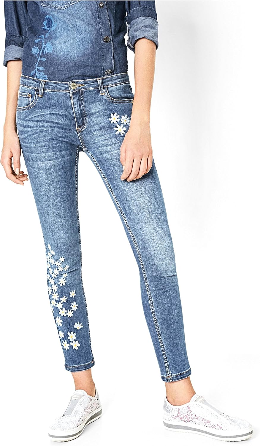 flowered jeans