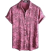 JOTOOK Mens Hawaiian Shirt Short Sleeve Button Down Tropical Shirts Casual Floral Summer Beach Shirt