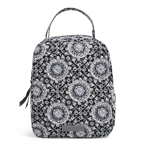 Vera Bradley Women's Cotton Lunch Bunch Lunch Bag, Charcoal