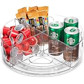 Oizeir Lazy Susan Turntable - Clear Acrylic, Removable Sections, Rotates 360 Degrees. Easily Organize Your Fridge, Cabinet or Counter. Great Carousel Storage for Food, Spices, Cosmetics. (4-Sections)