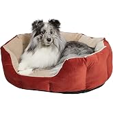 MidWest Homes for Pets QuietTime Deluxe Tulip Nesting Pet Bed, Russet/Tan, Small
