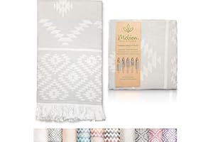 Mebien touche de la nature Premium Turkish Beach Towel (35”x67”) Suitable for Adults and Kids 100% Natural Cotton Quick Dry and Sand Free Turkish Towel Beach Blanket– Light Grey Color