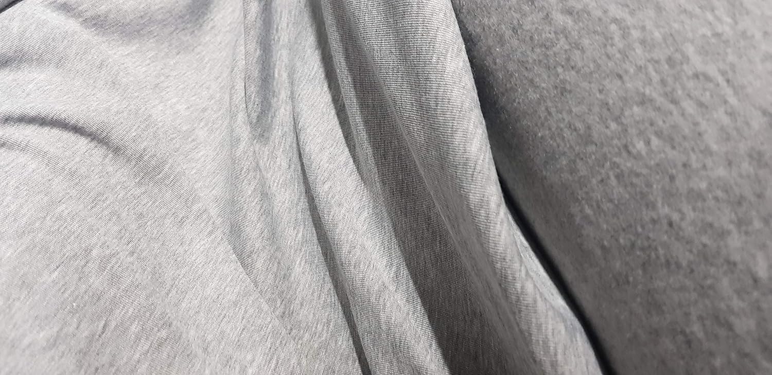 Plain Grey 100 Cotton Jersey Fabric For TShirts Tops Clothing Craft