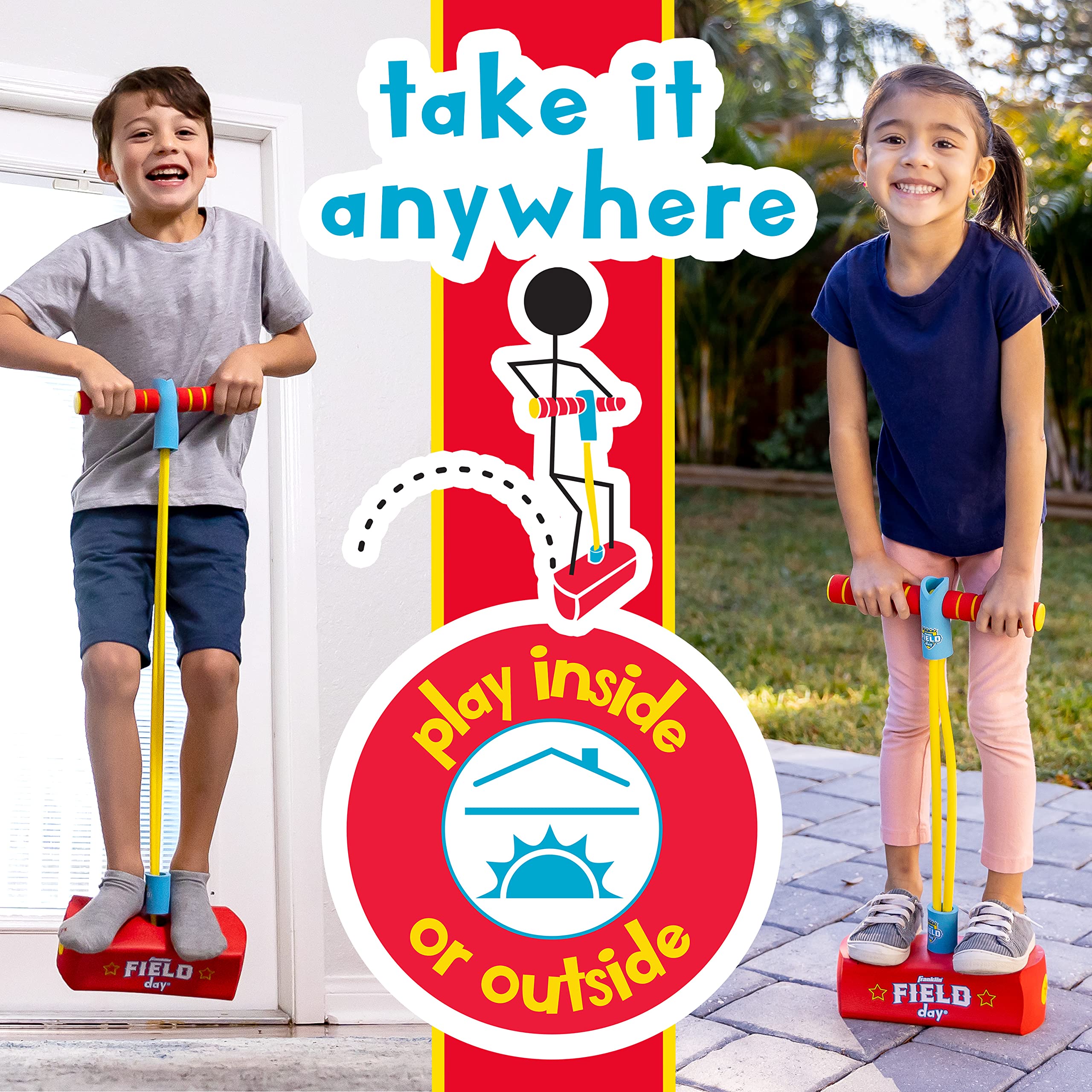 Franklin Sports Field Day Kids Toy Pogo Stick - Kids Foam Pogo Jumper + Hopper Toy for Ages 3+ - Perfect for Indoor + Outdoor Toy Pogo Stick - Boys + Girls Foam Pogo Jumper Ages 3+