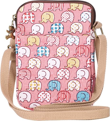 Amazon Co Jp スマートホンバッグ 帆布ポシェット レディース 帆布 ポーチ 象柄 斜めがけバッグ 縦長 小型 大容量 ファスナー式 可愛い ファッション スマホ 小銭収納 自転車 散歩 プレゼント ピンク ホーム キッチン